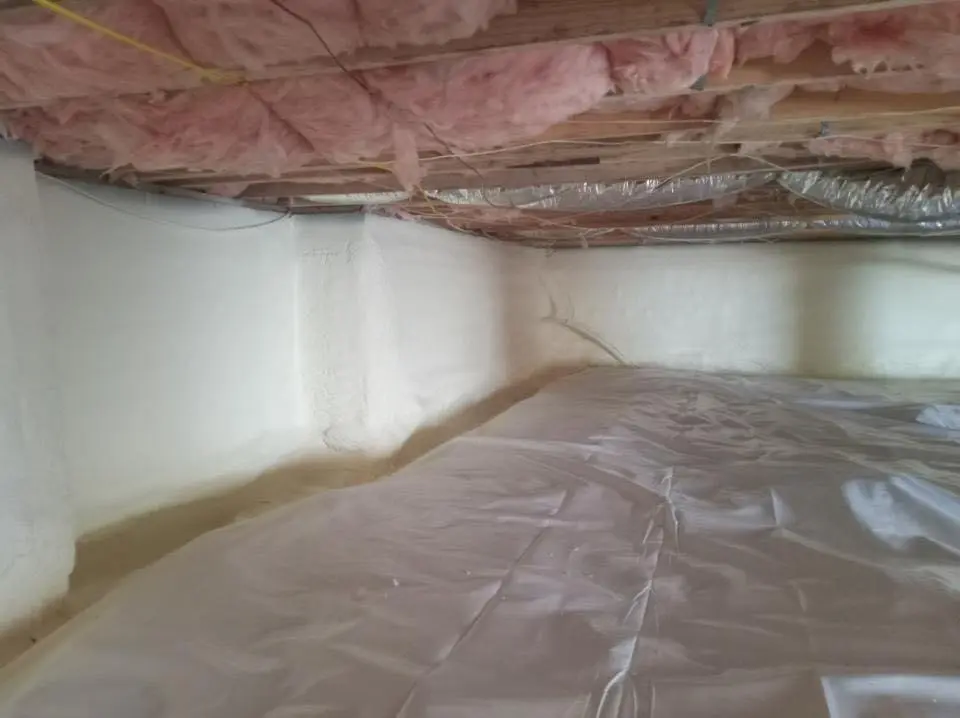 Crawl space encapsulation with closed-cell spray foam for Attic Insulation in Mount Zion